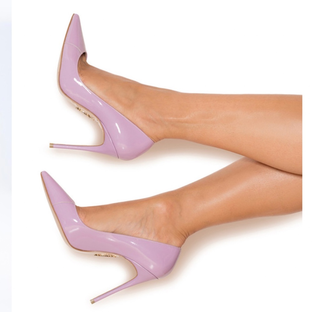 House Of CB, 'PARIS 4' LILAC PATENT LEATHER POINTY TOE HEELS, Size 41/US 10